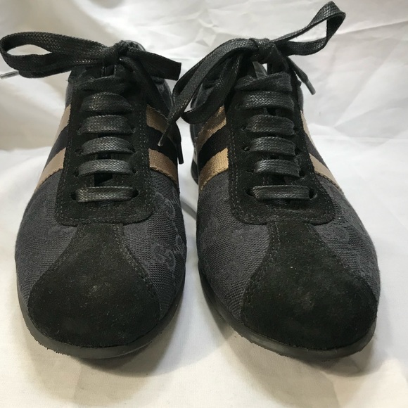 🍂Gucci GG Canvas & Classic Web Sneakers 34.5 - Picture 3 of 7